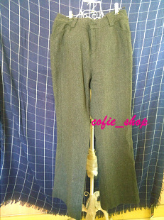 LEIHON毛呢休闲长裤大码裤常规中腰口袋正装裤