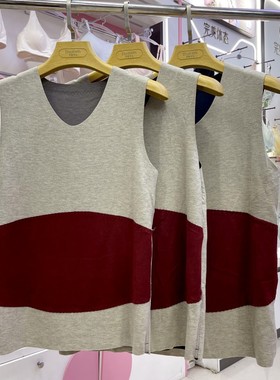 伊丽莎白秋冬84013男士藏红花贴片背心保暖马甲羊绒蚕丝发热坎肩