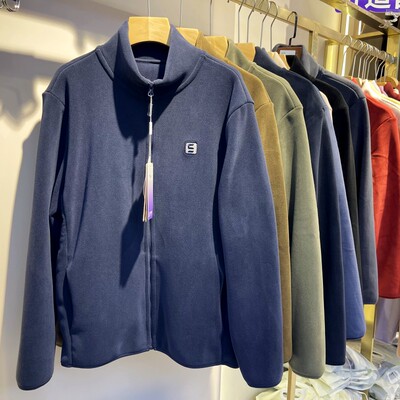 猫有范2069男摇粒绒云感外套男保暖上衣秋冬加绒加厚抓绒打底外穿