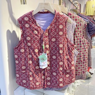 融绒暖意803蚕丝驼绒中老年妈妈马甲大码保暖棉坎肩背心居家外穿