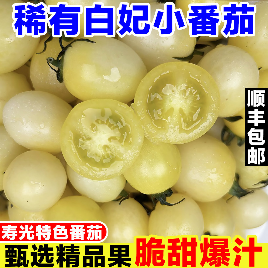寿光白妃番茄白色圣女果新鲜白番茄黑珍珠小番茄黑白色水果小柿子