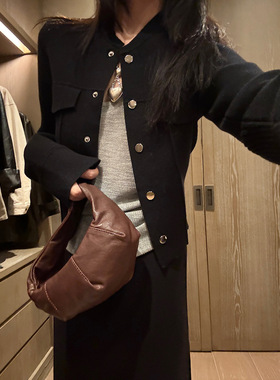 XXGN2025冬季新款设计感气质短款外套修身夹克开衫女Y116