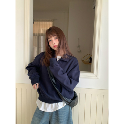 XXGNV领卫衣女简约百搭宽松短款