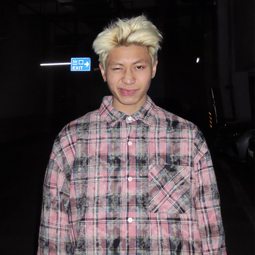 粉色格子衬衫情侣Rollingmoney