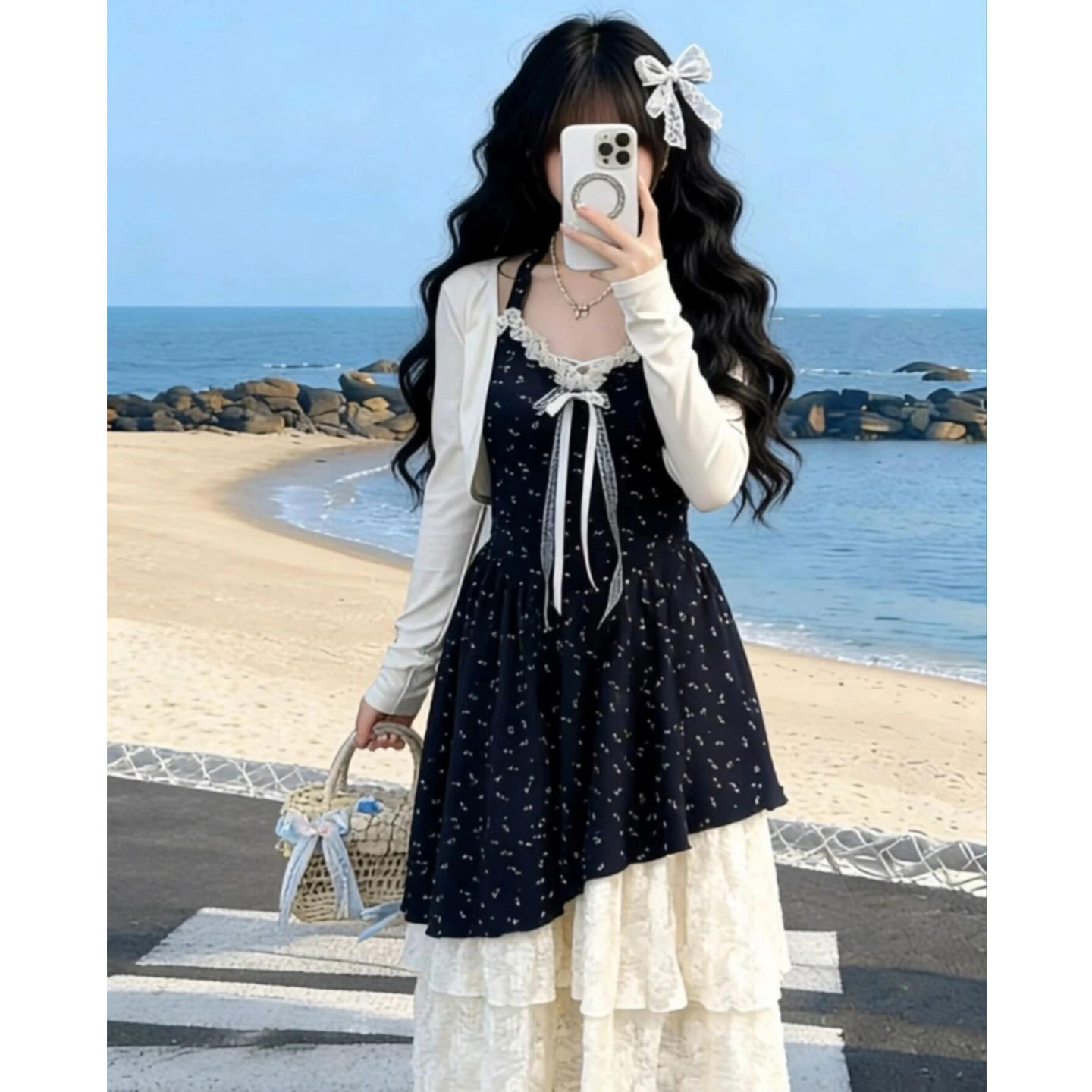 巨好看吊带碎花洋装女夏季2026新款小个子漂亮早春穿搭一整套装