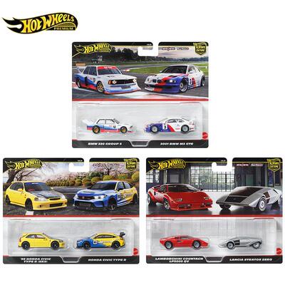 风火轮Hotwheels本田宝马兰博基尼桑双车铁底胶胎汽车文化HBL96R