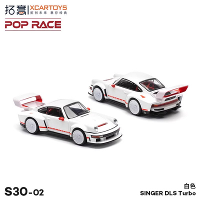 拓意1:64 保时捷 SINGER DLS Turbo 白色S30-02合金汽车模型