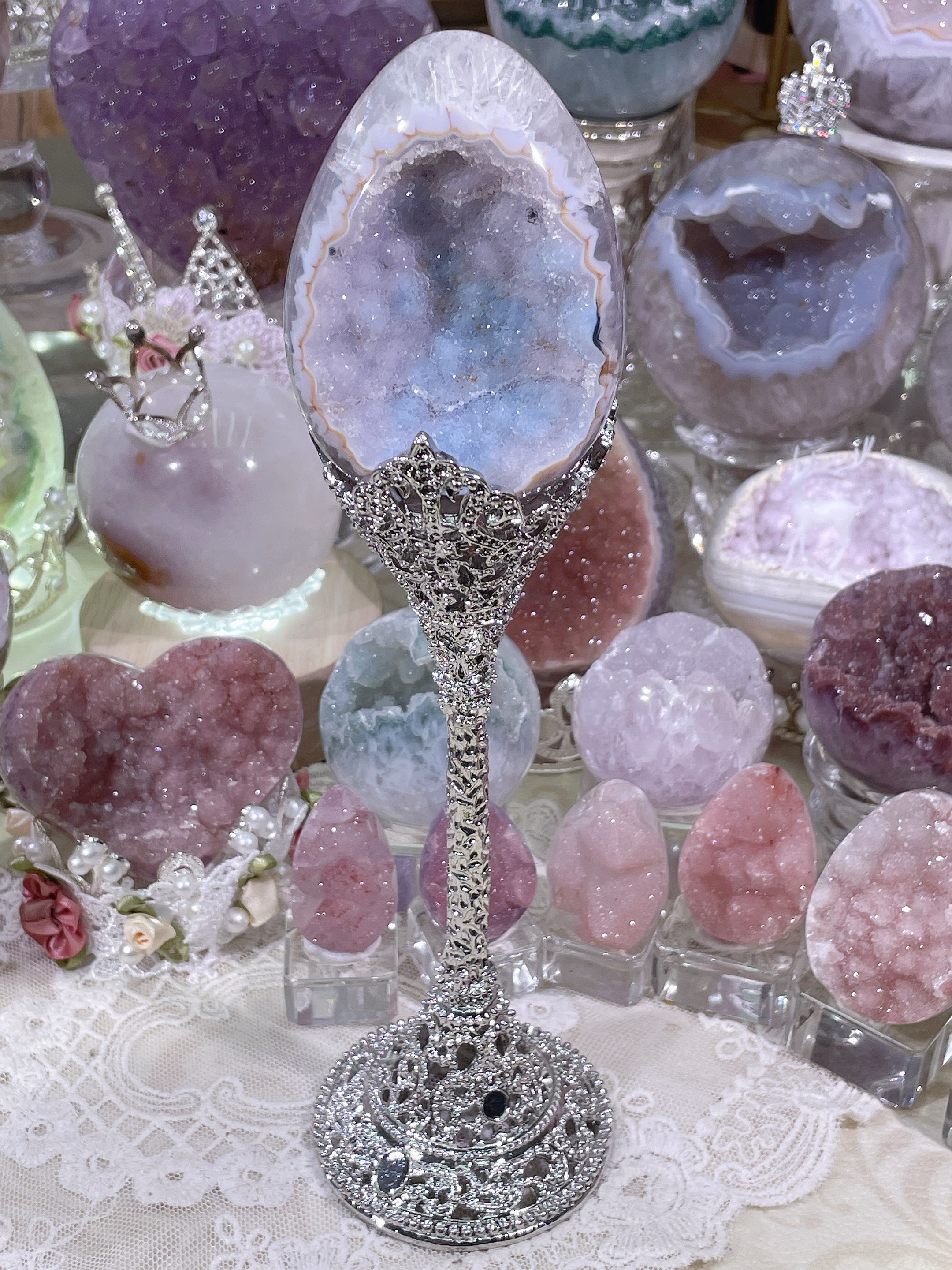 1680  7折 这配色太绝了～粉蓝cp 大口型带窝龙蛋 7.2cm,饰品/流行首饰/时尚饰品新,奇石,淘宝优惠券,粉丝福利购,淘宝优惠卷