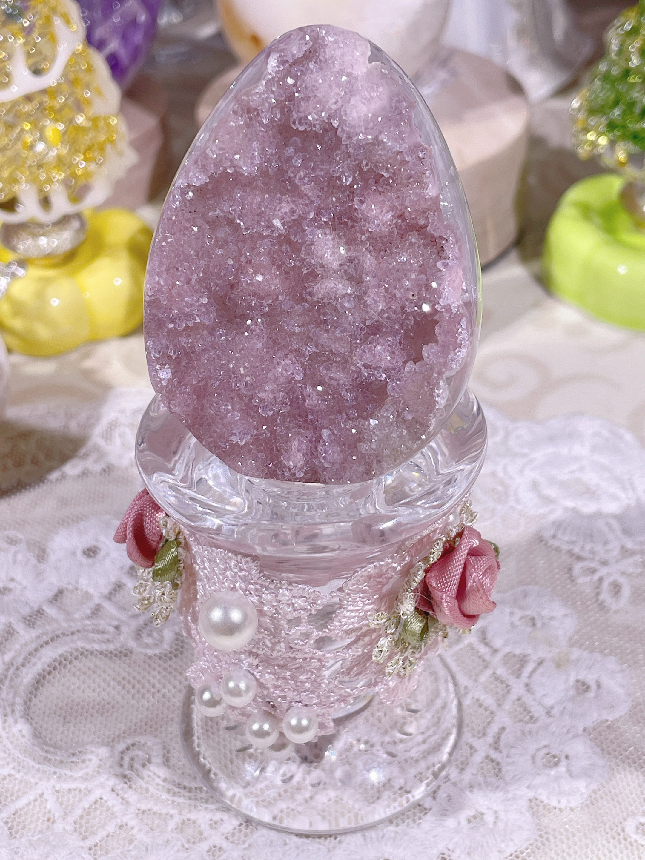 1580 8折巨巨巨仙！蔷薇粉色超级闪的全水晶龙蛋 5.6cm,饰品/流行首饰/时尚饰品新,奇石,淘宝优惠券,粉丝福利购,淘宝优惠卷