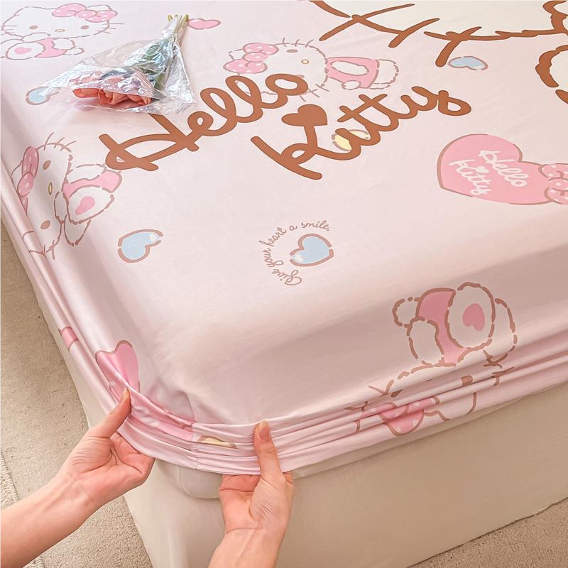 三丽鸥正版大版纯棉床笠单件100全棉卡通儿童防滑床单罩防尘保护