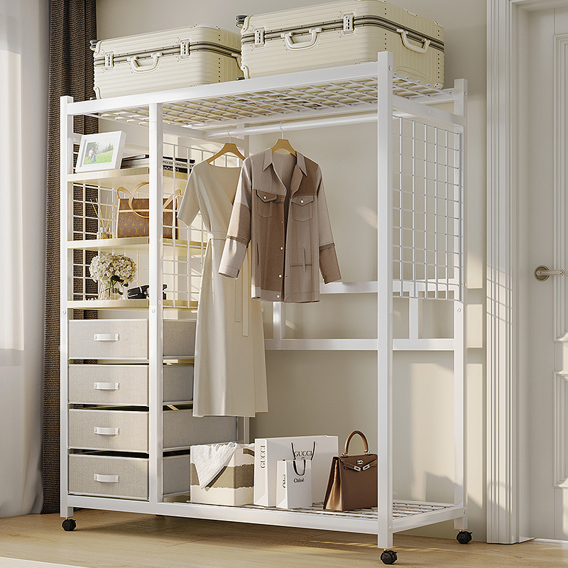 可移动铁艺简易衣帽架