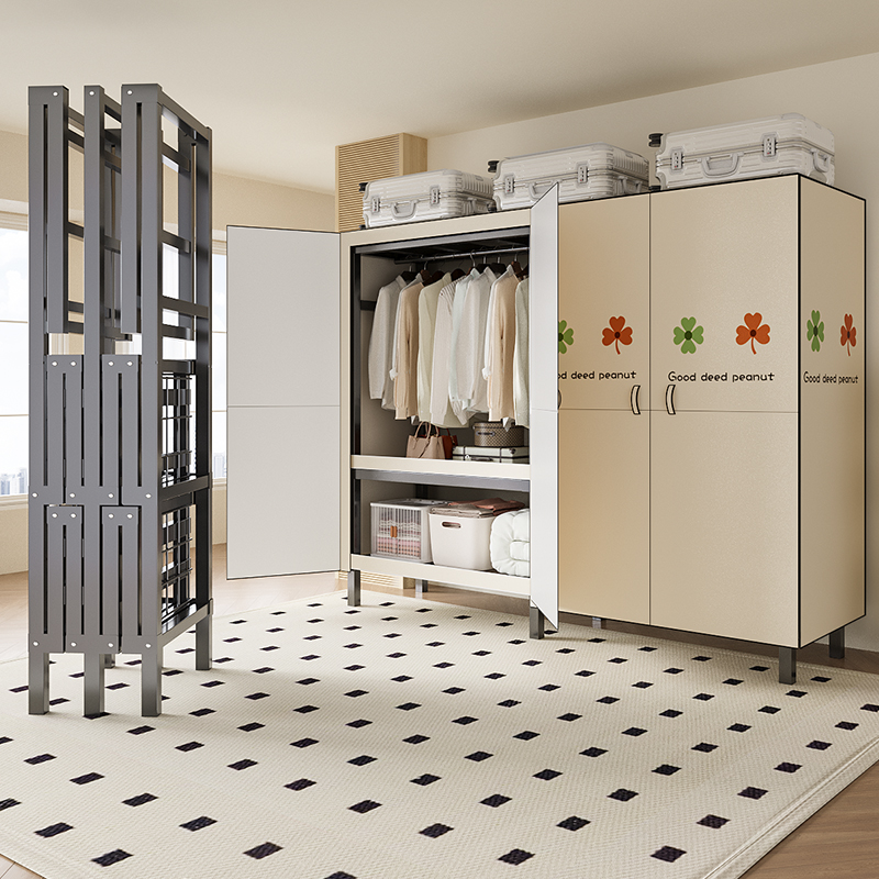 简易衣柜卧室免安装钢制折叠衣柜