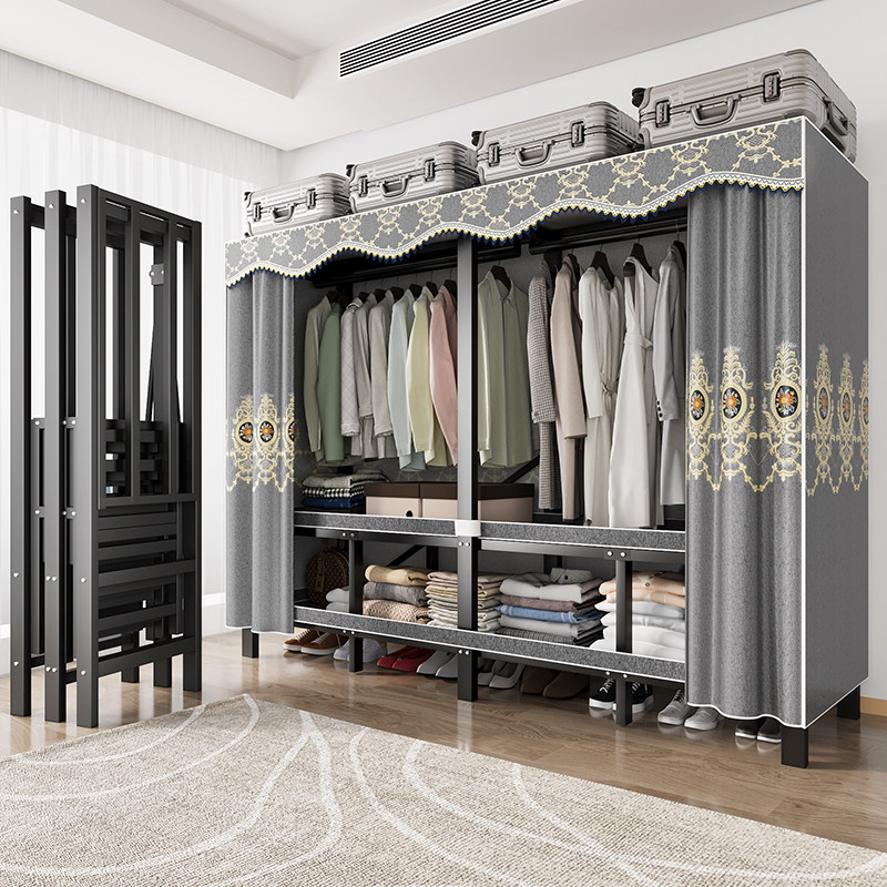 免安装衣柜出租房家用卧室衣柜新款2025爆款简易衣柜结实耐用钢架,住宅家具,独立衣柜,淘宝优惠券,粉丝福利购,淘宝优惠卷
