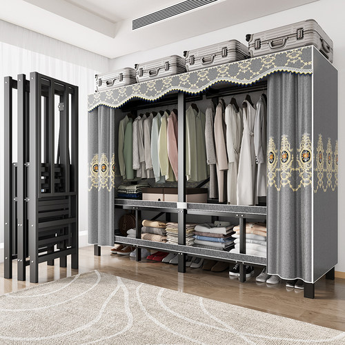 一体免安装可折叠简易衣柜