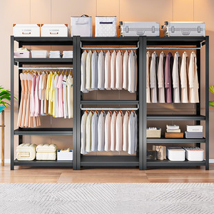 货架衣柜金属衣柜简易衣柜组装 顶天立地 自由组合置物架落地新款