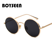 BOYSEEN韩版 复古圆框墨镜女潮朋克风太阳镜男原宿风个性 太阳眼镜