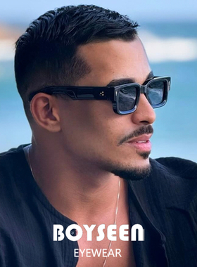 美式窄框高克重墨镜男