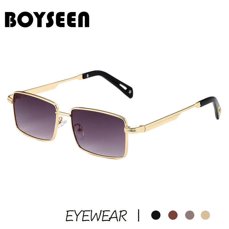 BOYSEEN金属方形潮牌墨镜男嘻哈说唱眼镜复古个性可配近视度数