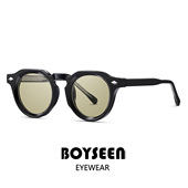 日系小众街头风墨镜男可配度数搞基插针镜腿太阳镜嘻哈风圆框墨镜