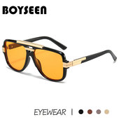 2025超大框男生大头围墨镜潮流开车太阳镜金属方形渐变色可配度数