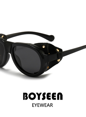 偏光摩托车防风护目镜男士朋克风侧包边太阳镜复古飞行员款驾驶镜