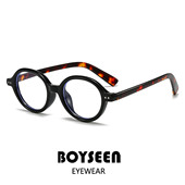 港风椭圆小框眼镜男可配度数学院呆萌防蓝光眼镜框复古玳瑁撞色