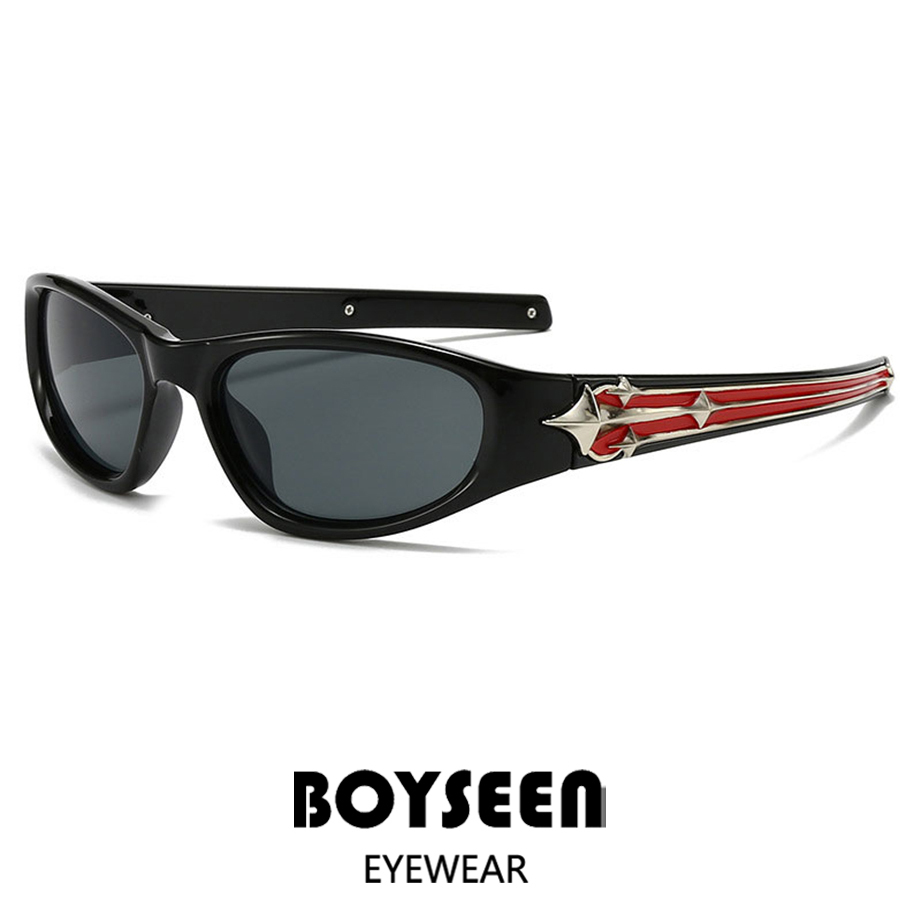 欧美运动风骑行眼镜男女高克重未来感前卫墨镜赛博朋克风徒步眼镜