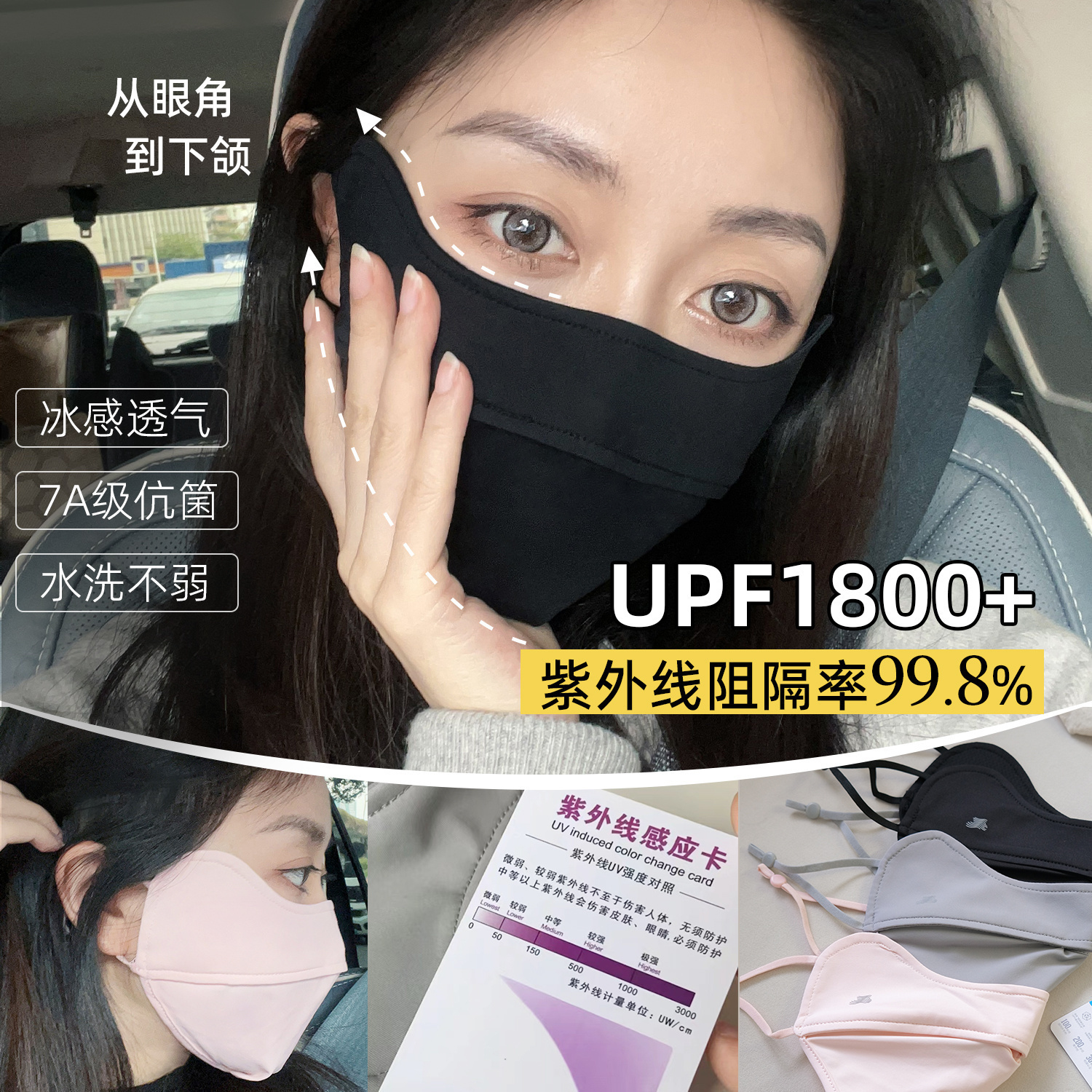 素湃透气防紫外线遮阳面罩