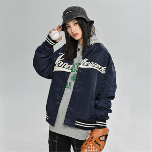 原创设计 棉服外套刺绣夹克男女情侣款 秋冬季 棒球服薄款 美式 STN