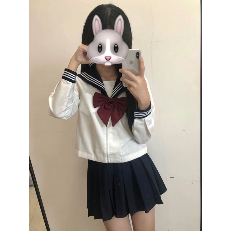 现货水手服原创jk制服套装设计感绀三本衬衫上衣日系学院百搭短裙