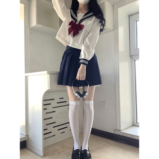 正统jk制服基础款设计感穿搭绀三本长短袖学院风中间服水手服套装