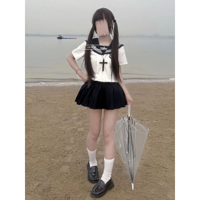 正统JK日系制服原创基础三本水手服甜美清新学院风正版短裙女套装