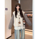 韩系学院风针织马甲加内搭蕾丝长袖 2025早秋穿搭两件套装 衬衫 时尚