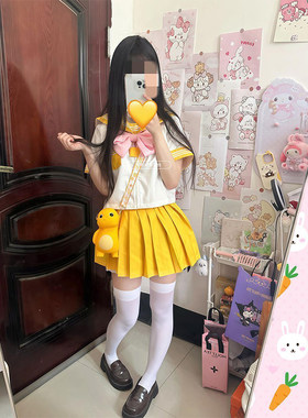 原创新款软妹萌小个子中间服水手服学院风制服日系套装JK套裙女