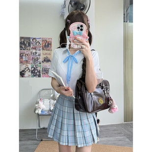 显瘦学院风穿搭jk裙一整套夏季 晴天 衬衫 日系JK制服衬衫 收腰短袖
