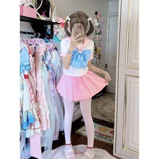 套装 水手服中间服JK美少女战士 原创jk制服JK裙甜美学院风短袖 衬衫