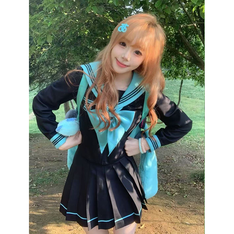 新款青本绘套装水手服短袖长袖衬衫上衣校供感穿搭JK短裙学院套装