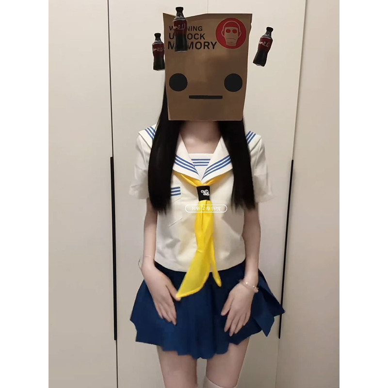 日系原创水手服jk制服套装海军学院白领蓝三本基础开衫上衣短裙女