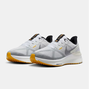 耐克男跑步鞋AIR ZOOM STRUCTURE 25运动鞋白灰色DJ7883-110