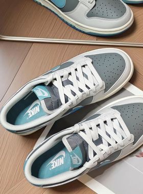 耐克dunk 百搭舒适薄底 防滑耐磨 男款低帮板鞋 蓝灰色HF5441-001