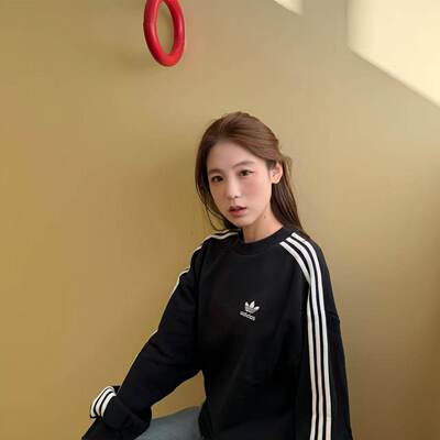 adidas阿迪三叶草男女OVERSIZE针织宽松圆领运动套衫JN9786