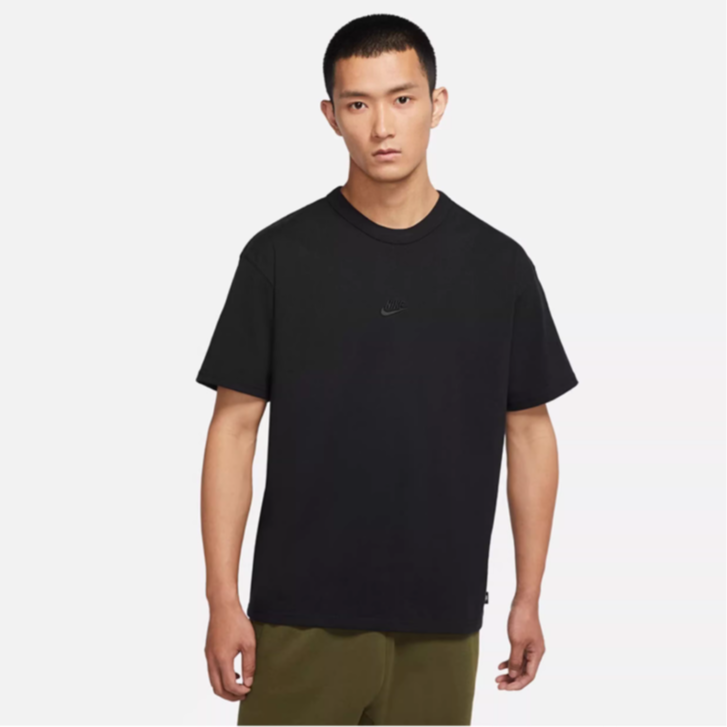NIKE耐克针织纯棉宽松版男子短袖T恤刺绣小标DO7393-010