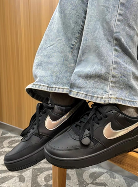 Nike耐克25春新款GAMMA FORCE 黑银 厚底低帮板鞋HQ1674-001