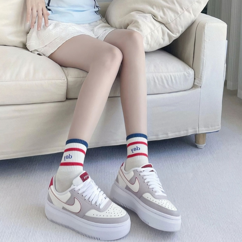 NIKE/耐克女厚底松糕板鞋 Court Legacy 增高小白鞋HF0740-111