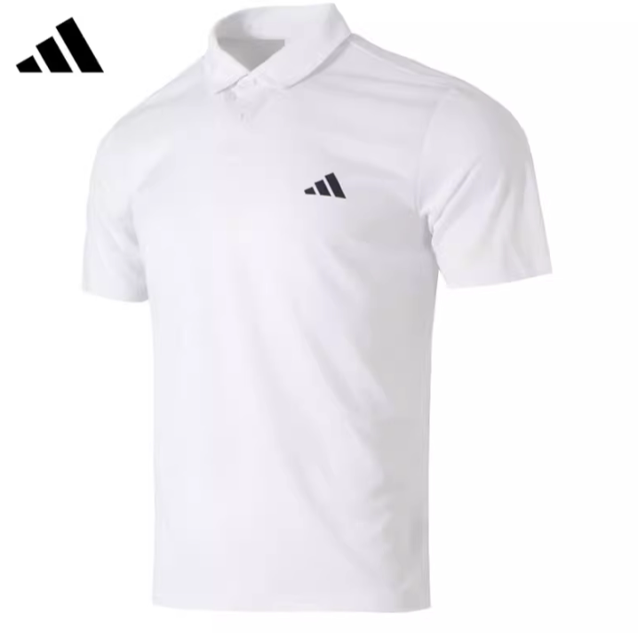 adidas阿迪达斯夏季白色男子网球运动休闲短袖T恤POLO衫HR8729