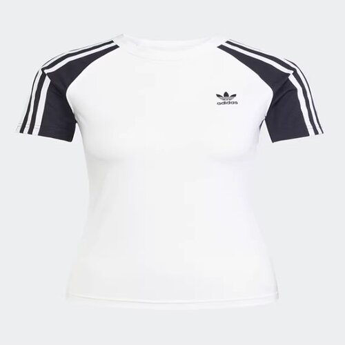 adidas阿迪达斯三叶草撞色插肩半袖女修身短袖T恤 JD0834