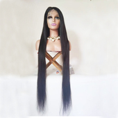 超长一米真人发逼真手勾前蕾丝可染色可烫卷整顶假发套human hair