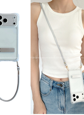 ins原创风四角挂孔支架透明保护壳适用荣耀500手机壳400pro全包边x70/x60手提腕带款magic87防摔畅玩60plus