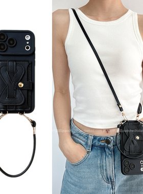 2026新款复古黑色八字小香风零钱卡包适用OPPOReno15手机壳findx9pro新款x8/x7女款reno14/13/12本命年过年a5