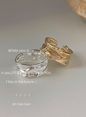 肌理感~开口可调节高级感个性戒指 气质百搭食指戒 指环手饰工厂